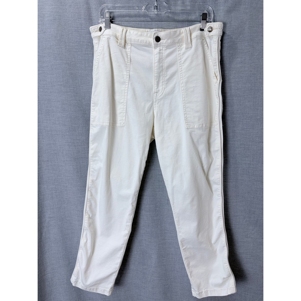 Pistola Ecru‎ White Utility Tapered High Rise Cotton Blend Pants Plus 32